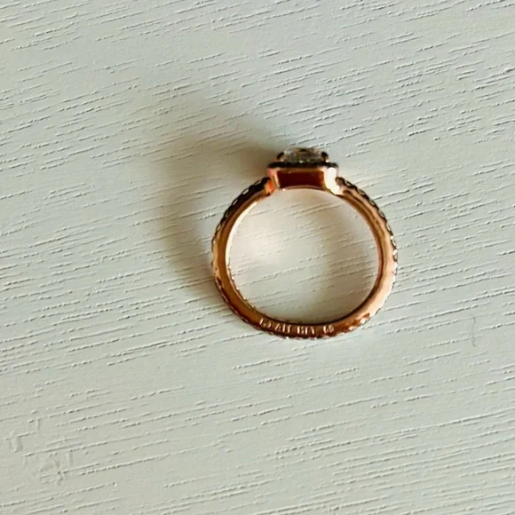 Pandora square halo ring rose gold plating size 5 - Picture 4 of 7